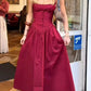 girlhomeshops-Burgundy chiffon long dress gh6144
