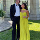 Yellow fashion elegant long chiffon ball gown evening dress wedding guest party dress gh3430