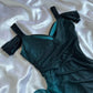 Teal Fashion Shiny Gradient Straps Long Elegant Chiffon Ruffle Formal Prom Dress, Evening Dress, Party Dress gh3505