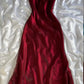 Red shiny elegant spaghetti straps long elegant tulle party dress prom dress evening dress gh3270