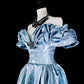 girlhomeshops-Elegant long satin formal ball gown in blue gh6136