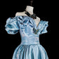girlhomeshops-Elegant long satin formal ball gown in blue gh6136