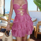 Pink Fashion Shiny Cute Ruffle Short Chiffon Homecoming Dress Birthday Holiday Party Dress gh4849
