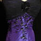 girlhomeshops-Purple Exquisite Beaded Long Satin Ball Gown gh6289