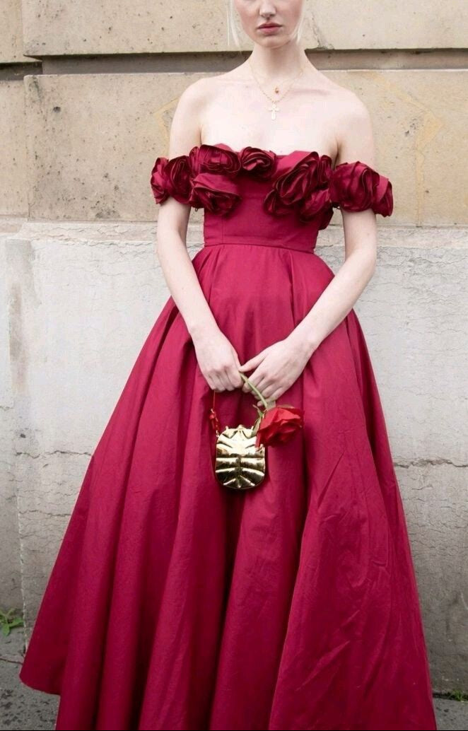 Pink Fashion Unique Rose Lace Neckline Long A-Line long Satin Prom Dress Evening Gown Party Dress gh3340