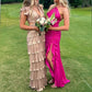 Deep V Neck Layered A Line Prom Dress gh2841