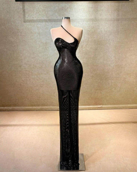Girlhomeshops-Cyberpunk black cool metallic fashion tight long Prom dress evening dress gh5022