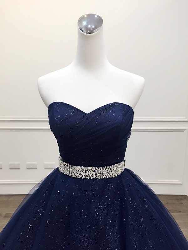 Royal blue/Purple gorgeous shiny exquisite beaded A-line long tulle ball gown evening dress gh3558