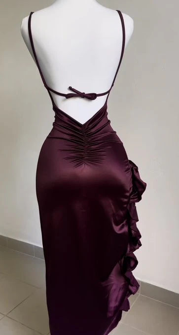 Purple Fashion Chic Suspender Long Elegant Sexy Bodycon Prom Dress Evening Gown Fashion Party Dress gh3449