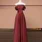 Brown Red Elegant Fashion Long Satin Prom Dress Evening Dress Party Dress gh4874