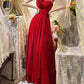 Red floral long satin tulle ball gown birthday party dress evening dress gh4414