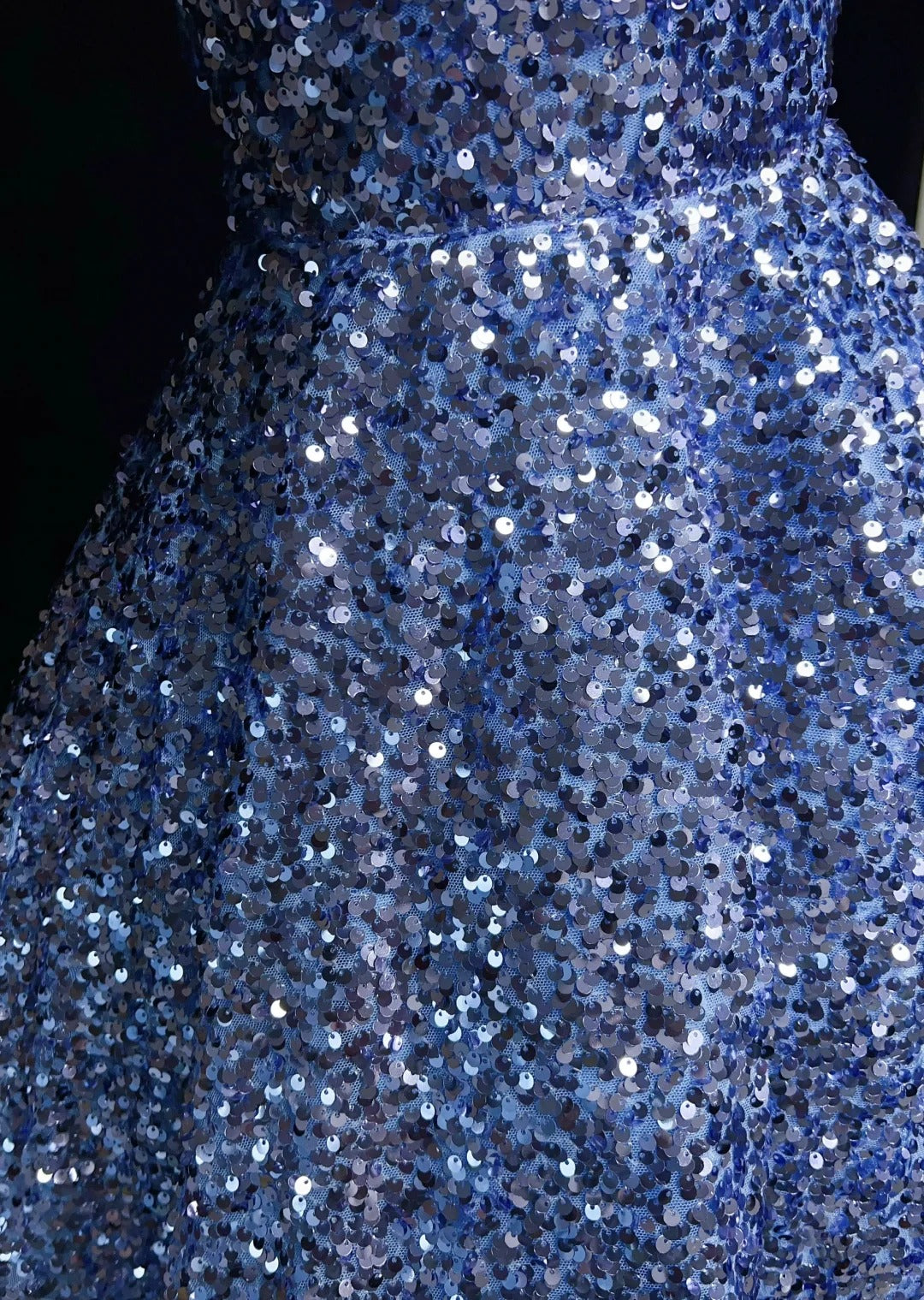 Blue Shiny Princess Sequin Short Fashion Homecoming Dress Prom Dress Evening Dress Elsa's Ice Party gh4367