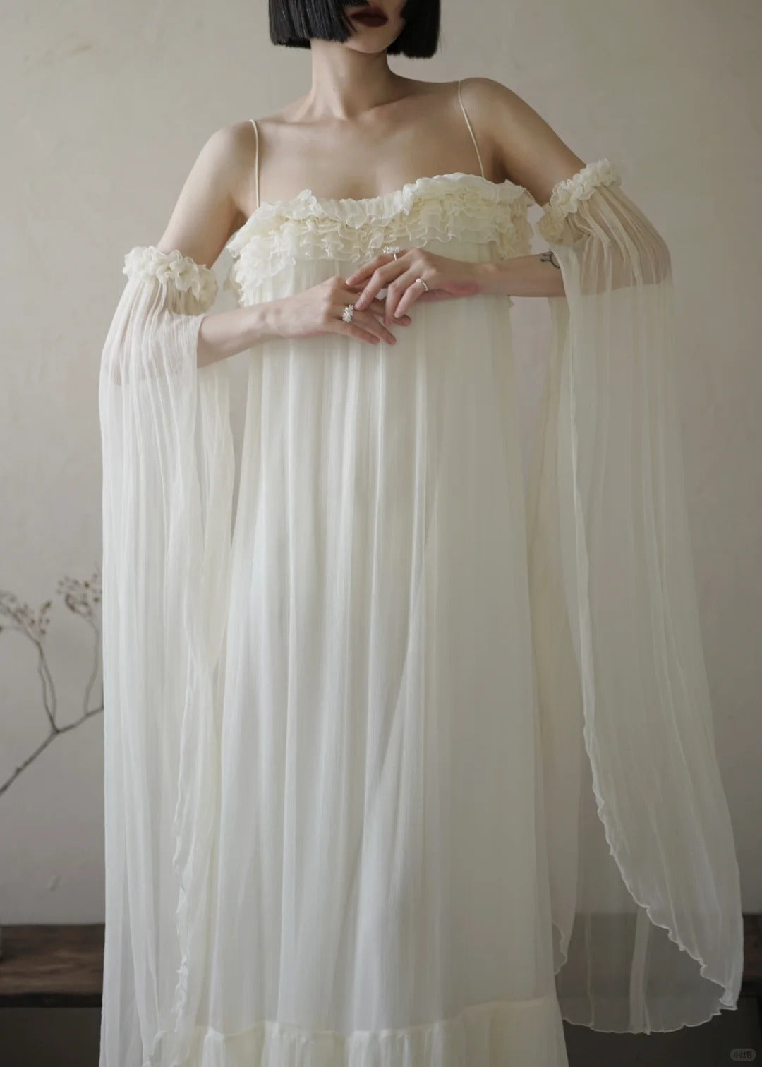 girlhomeshops--White fairy dress long chiffon dress gh5735