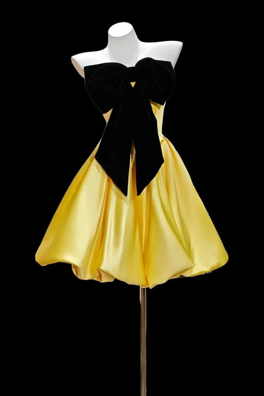 New stylish short satin back-to-school dress/birthday dress gh6836