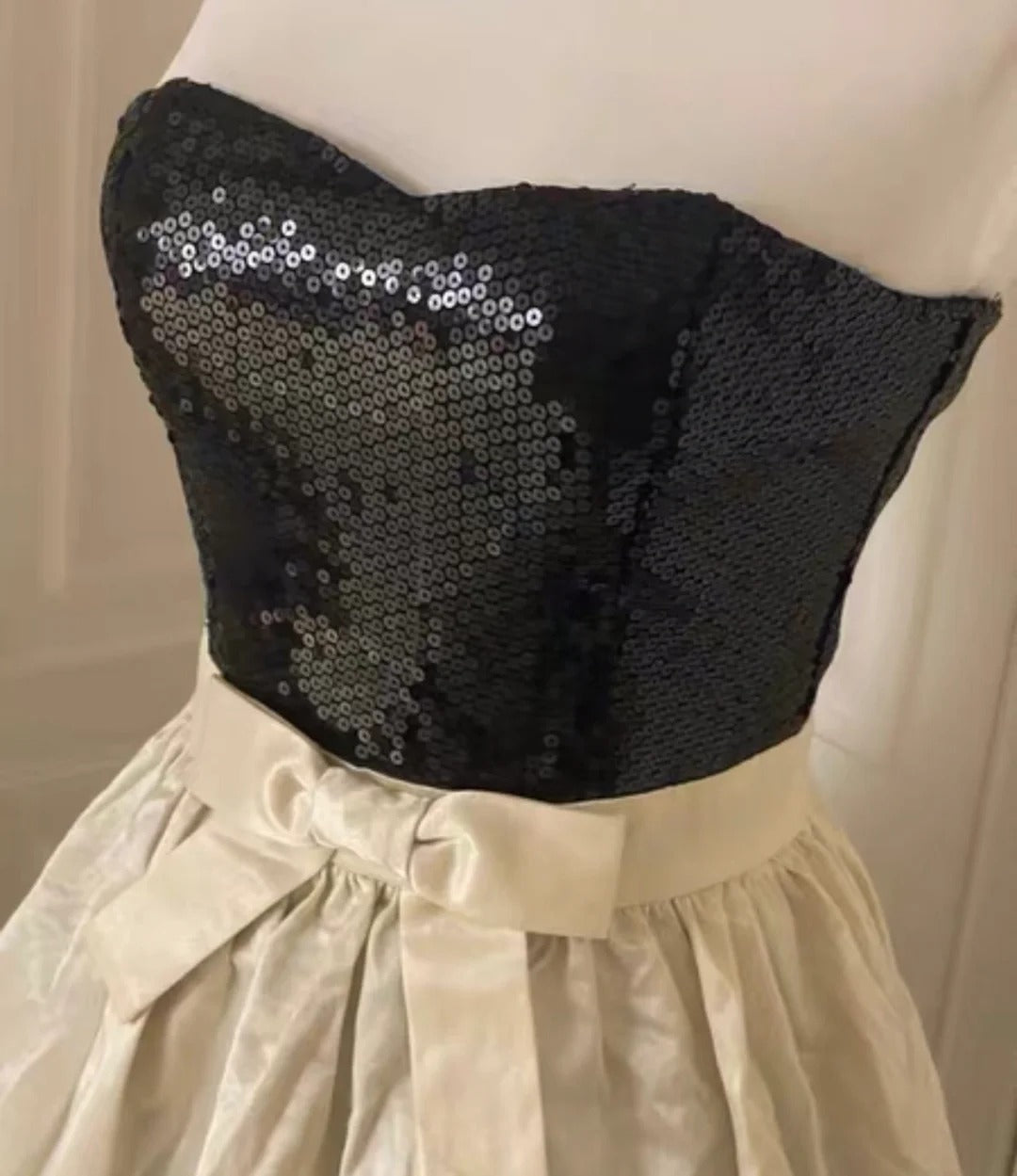 ✨White Retro Shiny Elegant Princess Short Sequin Homecoming Dress Birthday Party Dress~🖤 gh4268