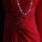 Red long tulle evening gown gh6852