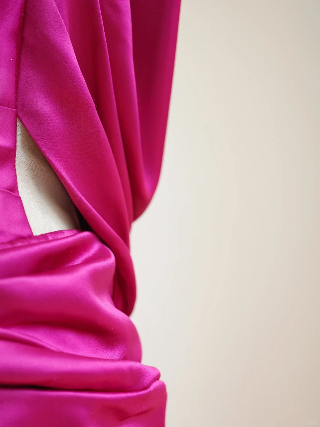 Girlhomeshops-Dark pink stylish and elegant long satin Prom dress evening dress gh5065