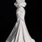 Ivory Elegant Satin Long Mermaid Slim Floor Length Ball Gown Evening Gown Wedding Dress gh4199