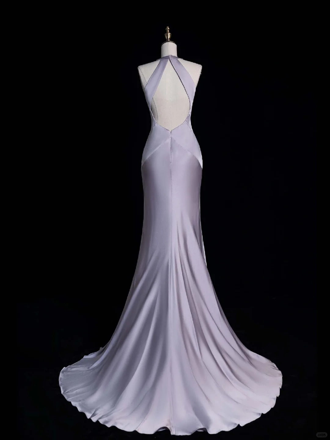 Robe de soirée longue et élégante en satin violet, longueur au sol, gh4293