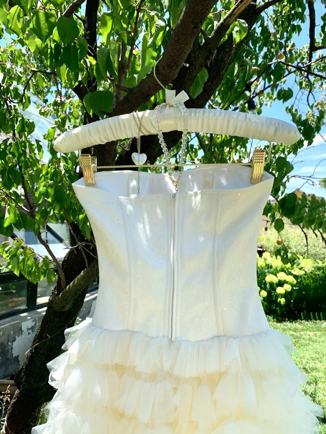 Girlhomeshops-White sweet long chiffon ball gown homecoming dress birthday party dress gh5048