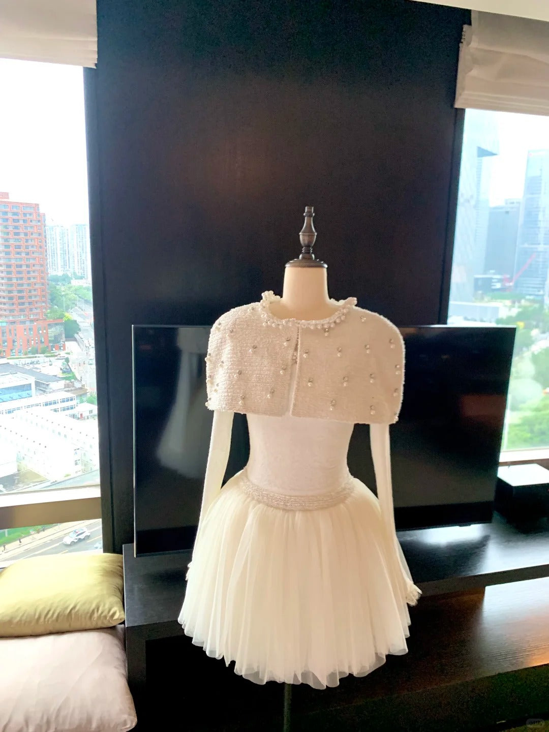 Girlhomeshops-White short chiffon princess homecoming dress birthday party dress eighth grade dress French little princess ballet skirt gh5296