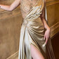 girlhomeshops-High - Slit Gilt One - shoulder Gown, Shining Beads Unleash Sexy Charm gh5897