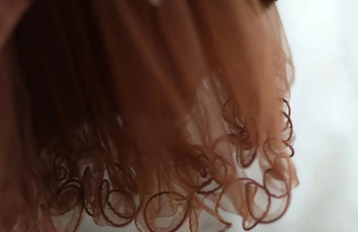 Brown retro palace puff short homecoming dress princess dress taffeta satin handmade beading adult ceremony birthday party gh4374