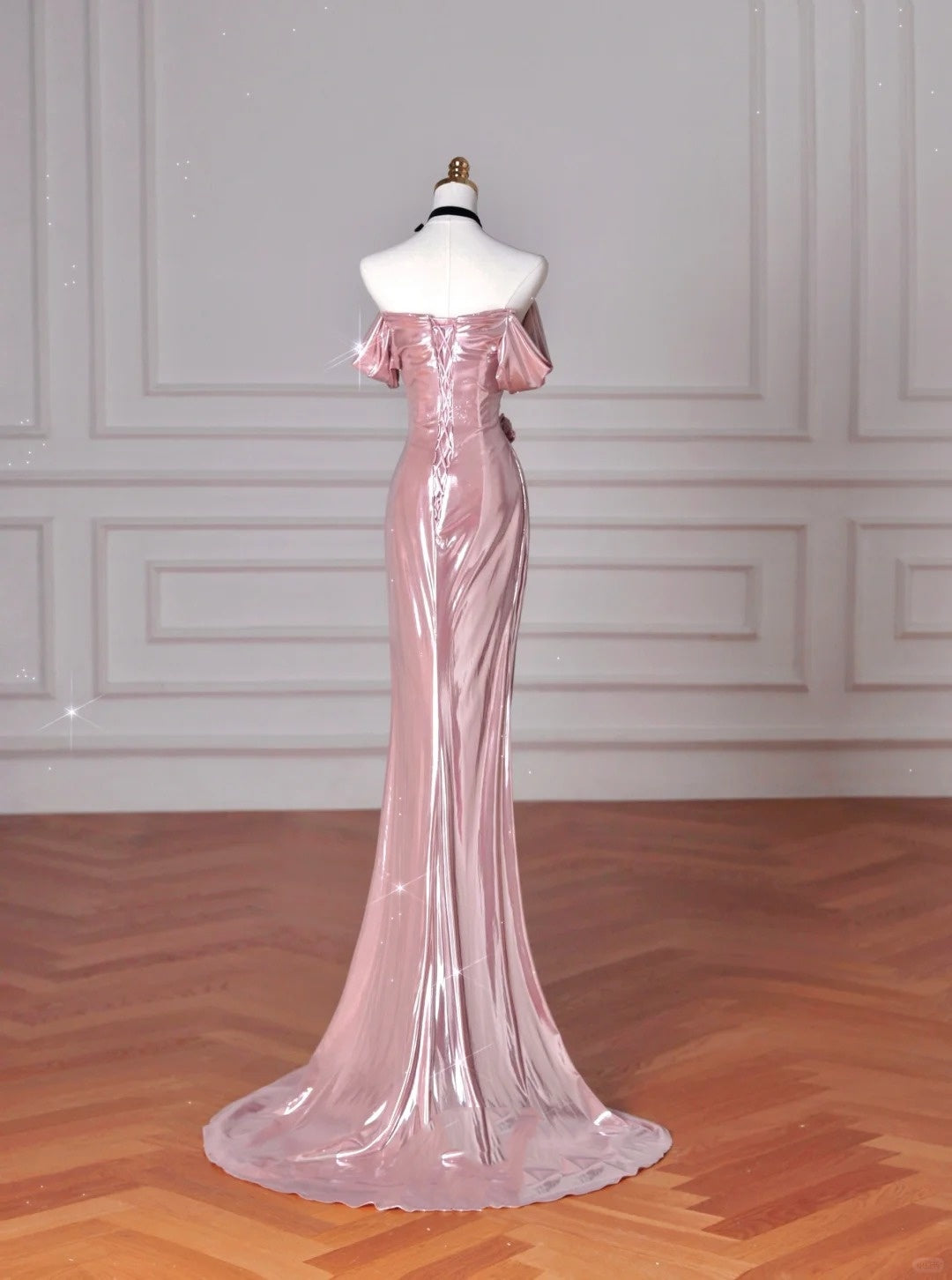 Pink Beautiful Elegant Satin Long Mermaid Slim Floor Length Ball Gown Evening Dress Prom Dress gh4204