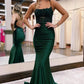 Blue/Green/Red Exquisite Shiny Elegant Satin Long Mermaid Fit Floor Length Ball Gown Evening Dress Prom Dress gh4202