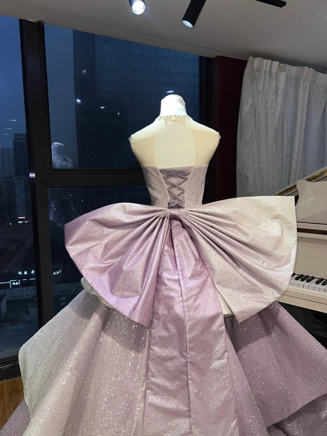 Sparkling Layered Princess Dress, Long Satin Formal Ball Gown gh6722