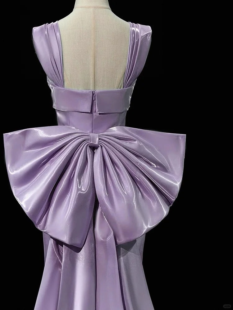 Girlhomeshops-Purple Dress Elegant Dress Satin Dress Long Dress Formal Prom Gown Ball Dress Graceful Dress gh5308