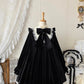 Black doll collar velvet short birthday dress doll dress gh6658