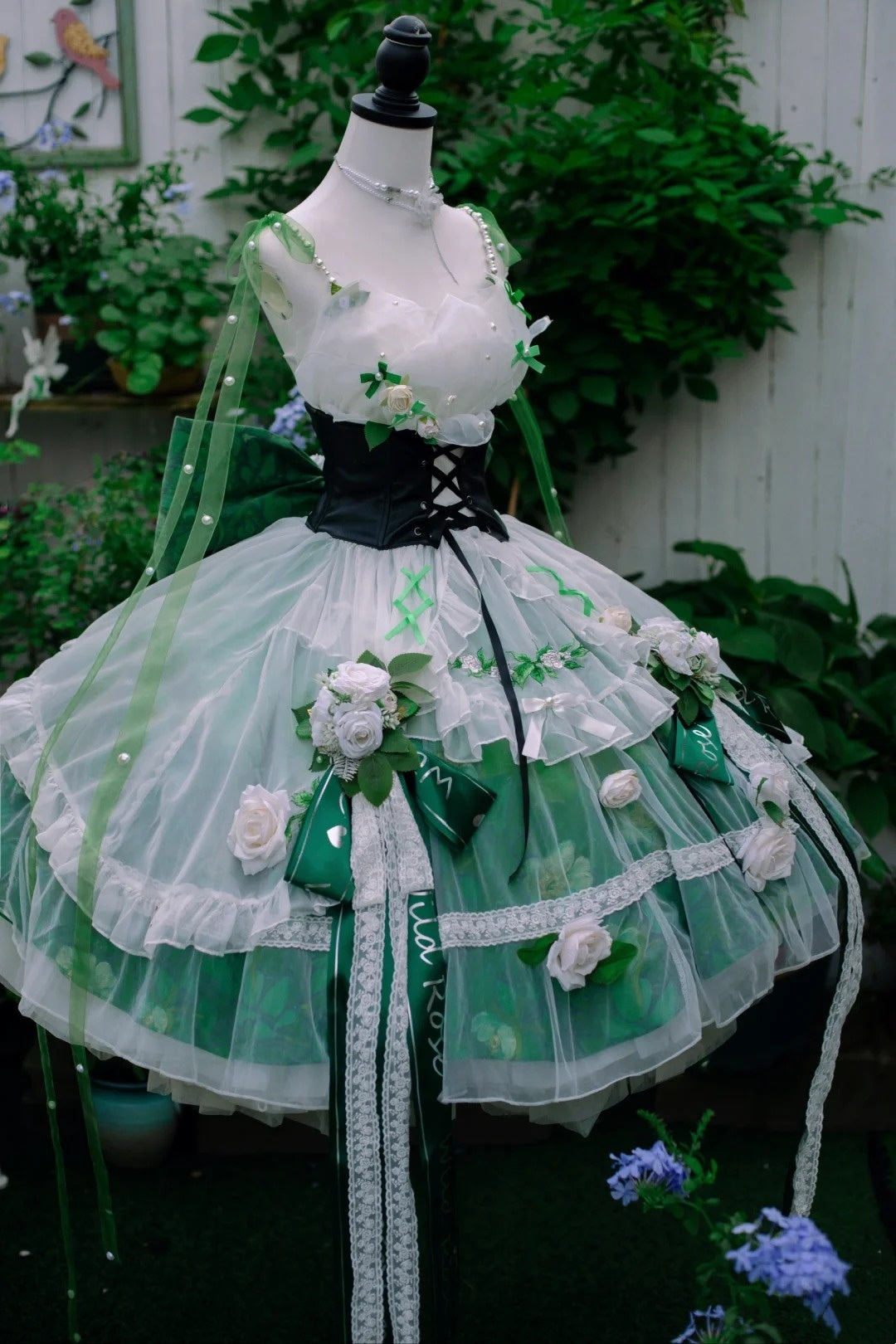Robe Lolita Verte Merveilleuse Rose de Rêve gh6655