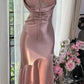 Pink Sexy Elegant Romantic Satin Long Ball Gown Evening Dress gh4401