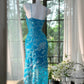 Blue Sparkling Ball Gown Long Chiffon Ball Gown Evening Gown Birthday Gown Wedding Gown gh4528