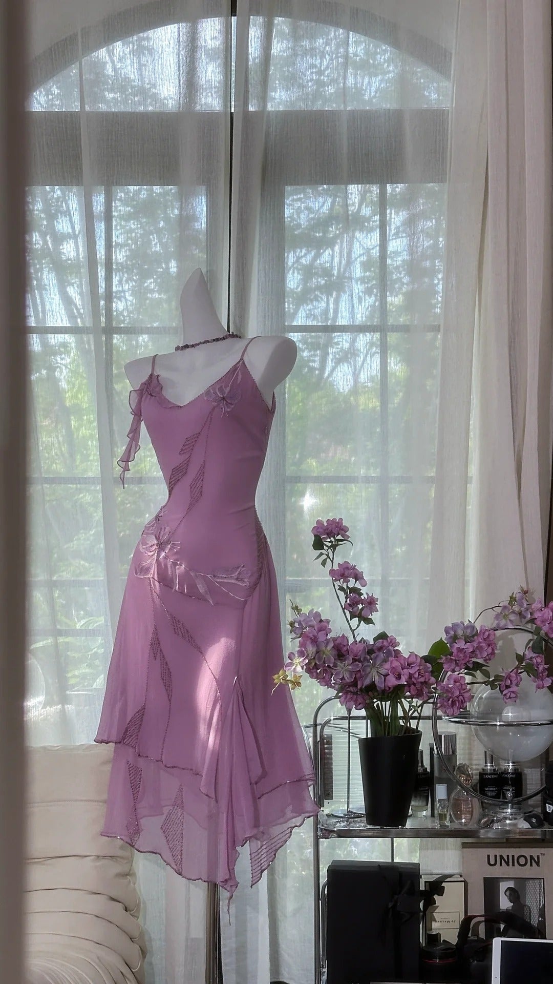 Purple Floral Exquisite Chiffon Homecoming Dress Prom Dress Evening Dress Party Dress gh4320