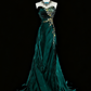 girlhomeshops- Green Retro Beaded Trailing Evening Gown gh6213