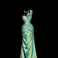Mint Green One-Shoulder Ruffled Ruched Satin Gown gh7096
