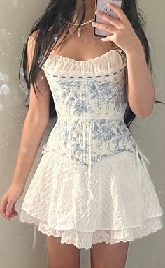 girlhomeshops-- Blue floral elegant short chiffon homecoming dress for girls garden party dress blue and white porcelain gh5721