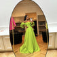 Green fashion tube top sexy off-shoulder puff sleeve floor length maxi dress long ball gown evening dress party dress gh3074