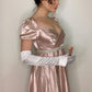Pink vintage long satin formal high waist empire dress Prom dress evening dress party dress gh4900