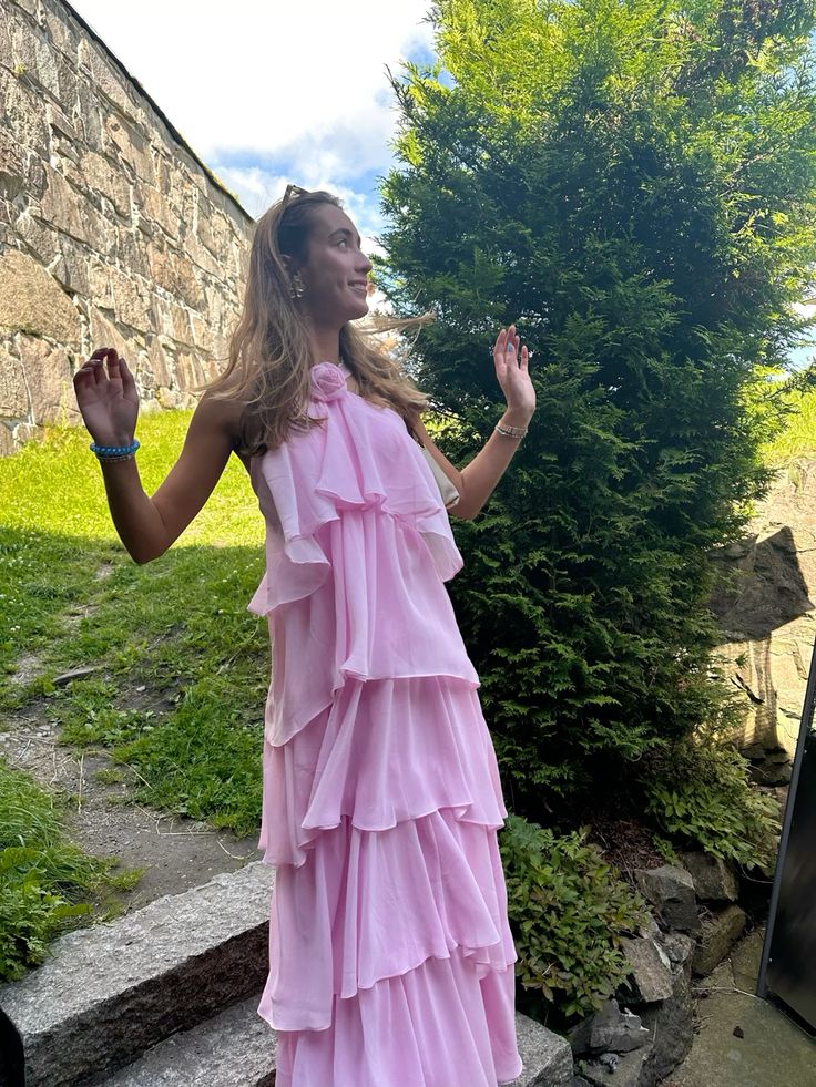 girlhomeshops-Yellow/pink floral suspender long chiffon prom dress bestie dress sister dress friendship dress gh5799