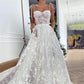 Lace See-Through Underwired White Color Wedding Maxi Dress gh1791