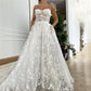 Lace See-Through Underwired White Color Wedding Maxi Dress gh1791