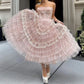 Pink Sweet Cute Floral Lace Long Tulle Prom Dress Evening Dress Party Dress Homecoming Dress gh3296