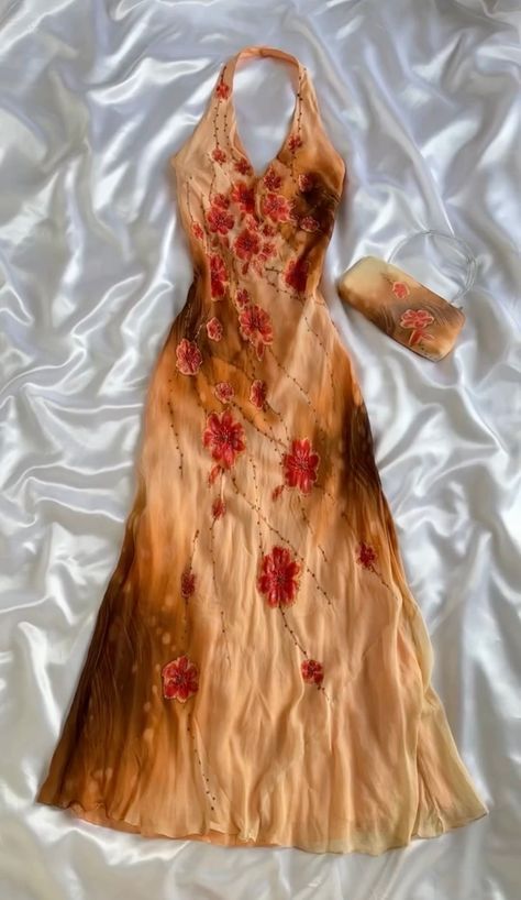 Orange Yellow fashion halter floral beading long elegant chiffon ball gown evening dress gh3284