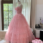 Robe de soirée princesse en tulle rose, élégante et exquise, avec nœud en dentelle, robe de bal, robe d'anniversaire, robe de cérémonie pour adulte, gh4033