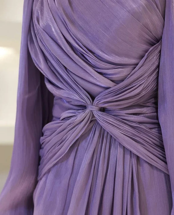 Burgundy Long Sleeve Evening Dress A-Line Prom Gown Party Dress gh4317