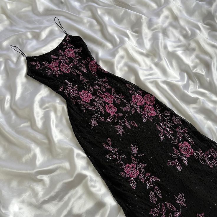 Schwarzes, elegantes Retro-A-Linien-Kleid mit langen Trägern und Spitze, Ballkleid, Abendkleid, Geburtstagspartykleid gh3154