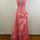 Robe de soirée longue en satin rose, magnifique, scintillante, exquise et délicate, avec perles, gh3584
